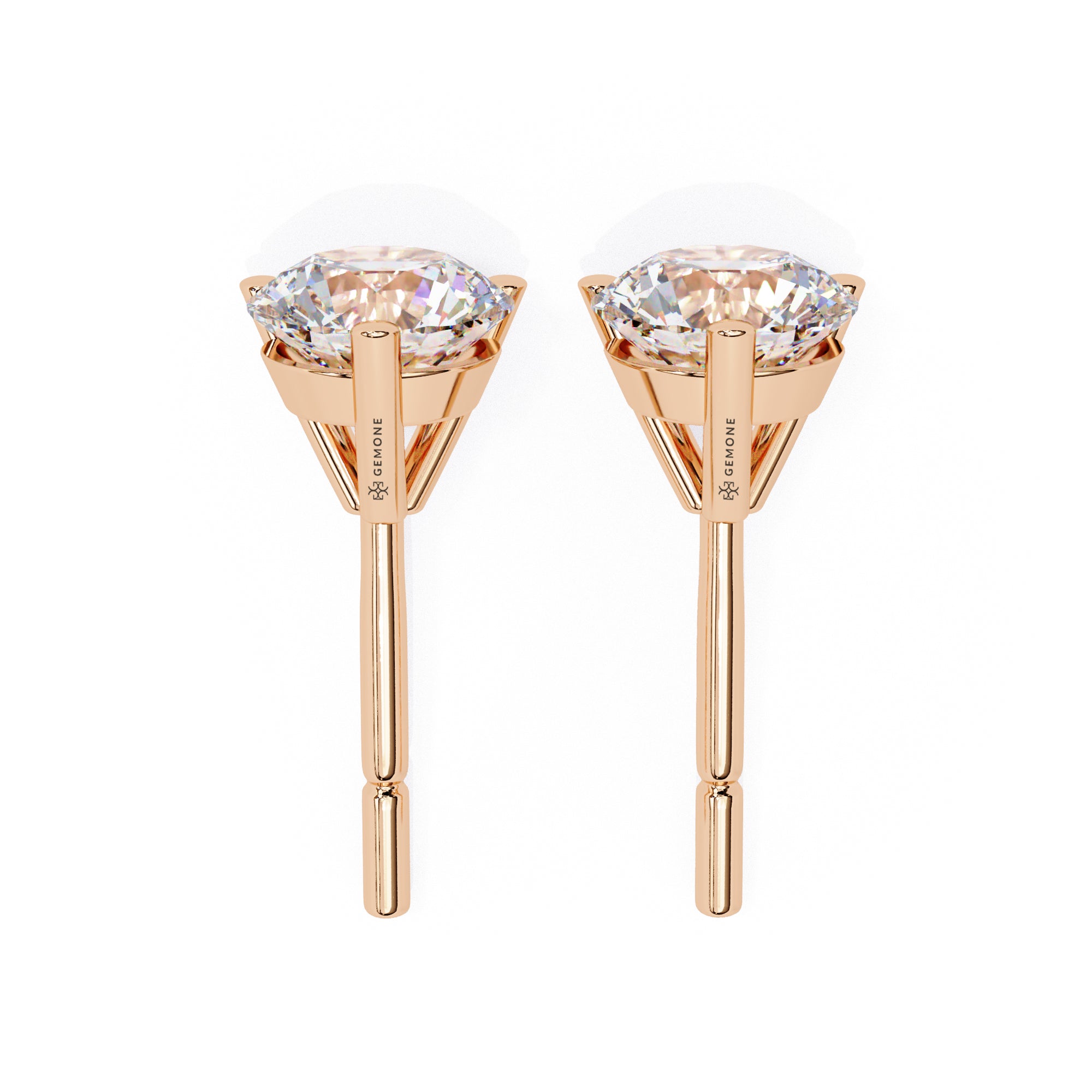 Round Brilliant Lab Diamond Stud Earrings