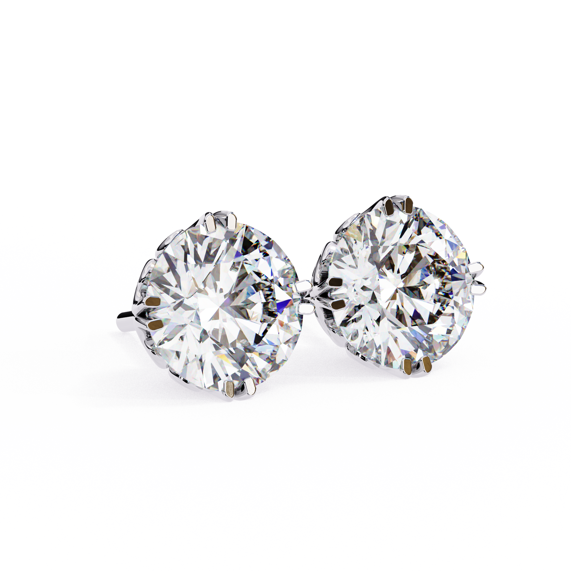 Filigree Lab Grown Diamond Stud Earrings