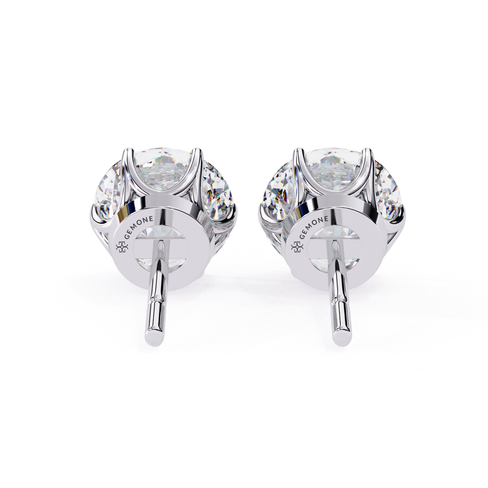 2.60 Carat Round Lab Grown Diamond Stud Earrings