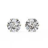 2.60 Carat Round Lab Grown Diamond Stud Earrings
