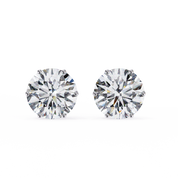 2.60 Carat Round Lab Grown Diamond Stud Earrings 18K White Gold