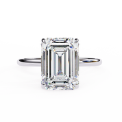 Emerald Claw Prong Halo Lab Diamond Engagement Ring