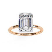 Emerald Claw Prong Halo Lab Diamond Engagement Ring