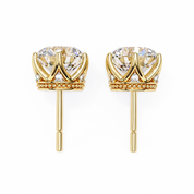2.66 Ct Lab White Diamond Stud Earrings Yellow Gold