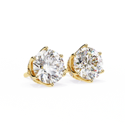 2.66 Ct Lab White Diamond Stud Earrings Yellow Gold