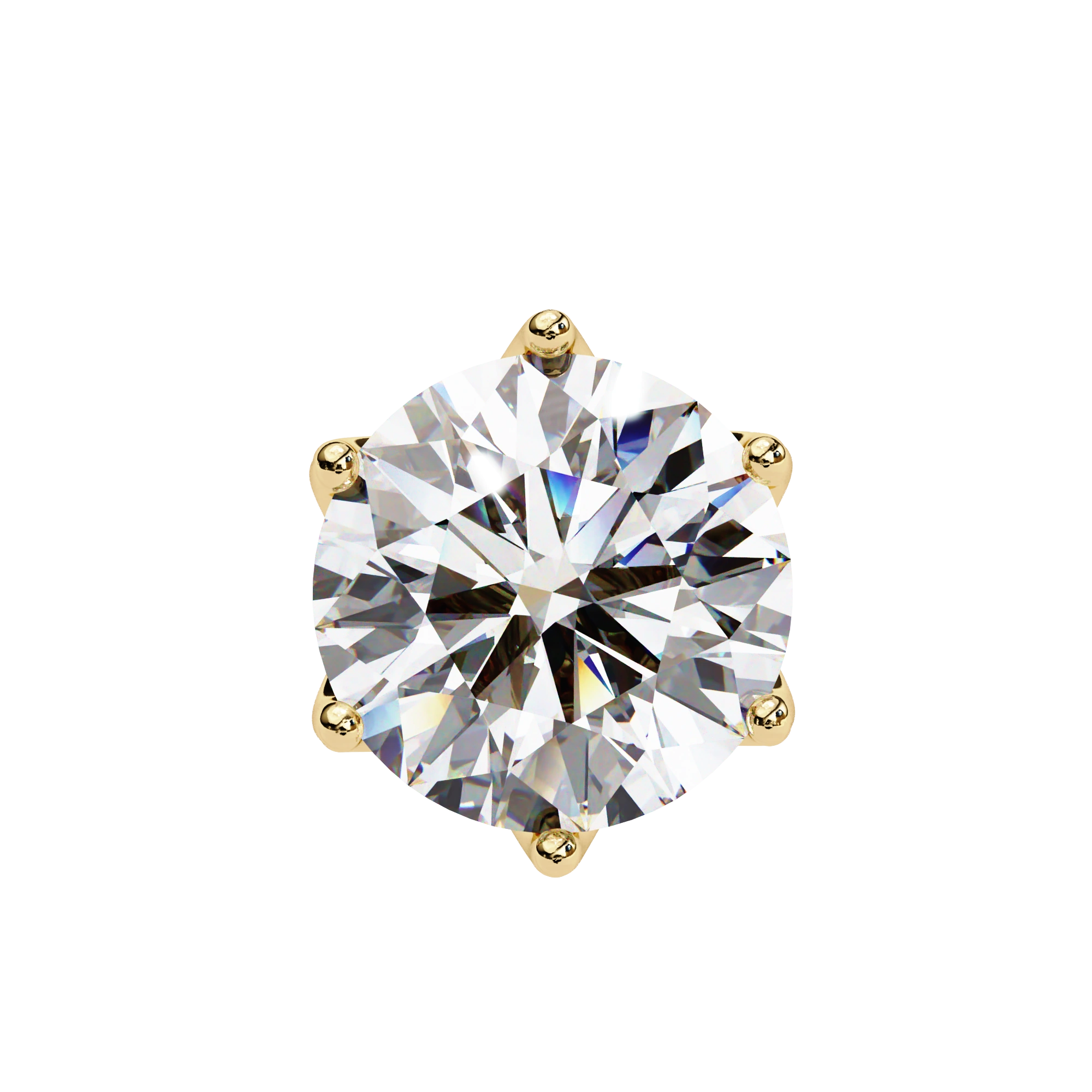2.66 Ct Lab White Diamond Stud Earrings Yellow Gold