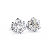 2.66 Ct Lab White Diamond Stud Earrings Yellow Gold