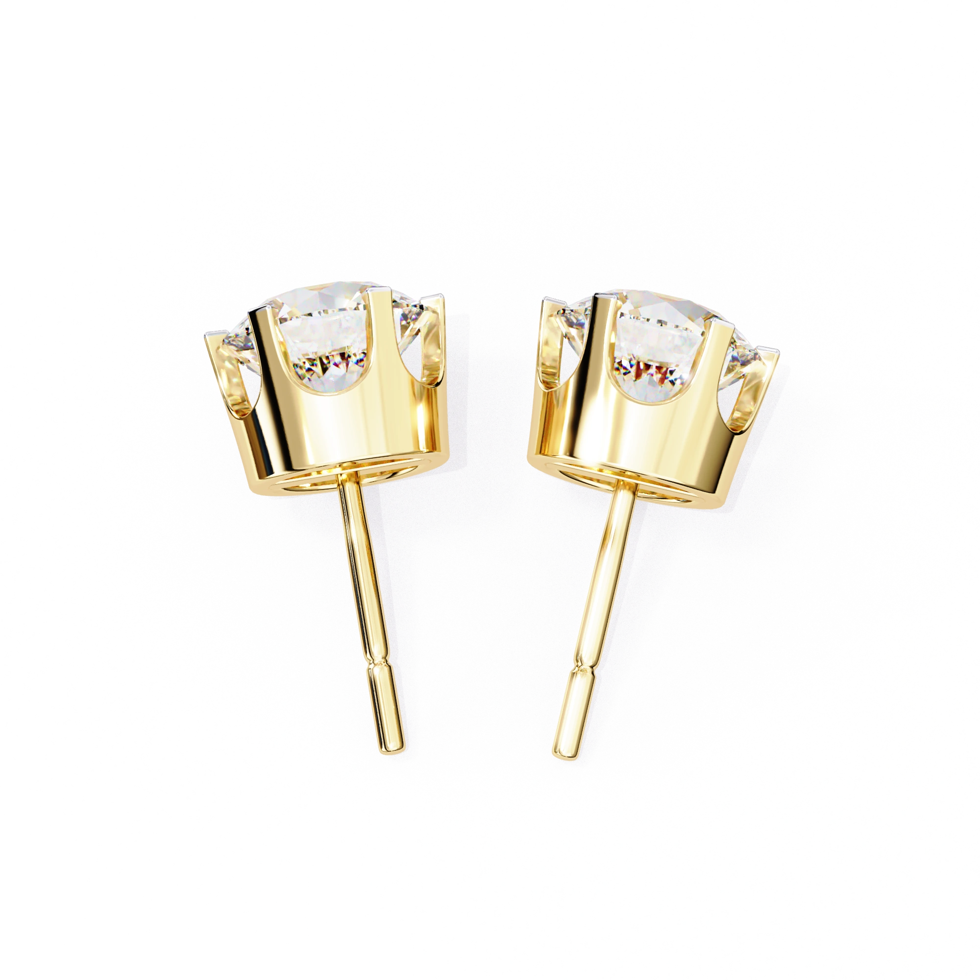 2.60 Carat Diamond Earrings Studs With Flat Back Setting