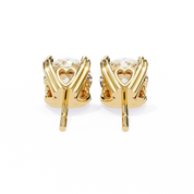 2.60 Carat Diamond Earrings Studs With Heart Basket Flat Back Design