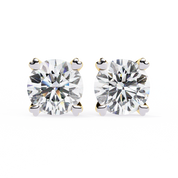 2.60 Carat Diamond Earrings Studs With Heart Basket Flat Back Design Lab Diamond