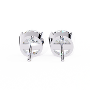 2.50 Carat Round Bezel Set Diamond Stud Earrings
