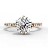 Round Halo Lab Diamond Engagement Ring With Accent