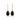 Front View of 24 TCW pear shaped black diamond dangle Drop earrings with 3 prong halo setting in Yellow gold