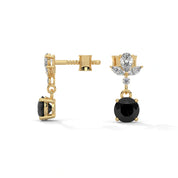 2 Carat Black Diamond Drop Earrings With Screw Back