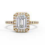 2.17 Carat Halo Emerald Lab Diamond Engagement Ring