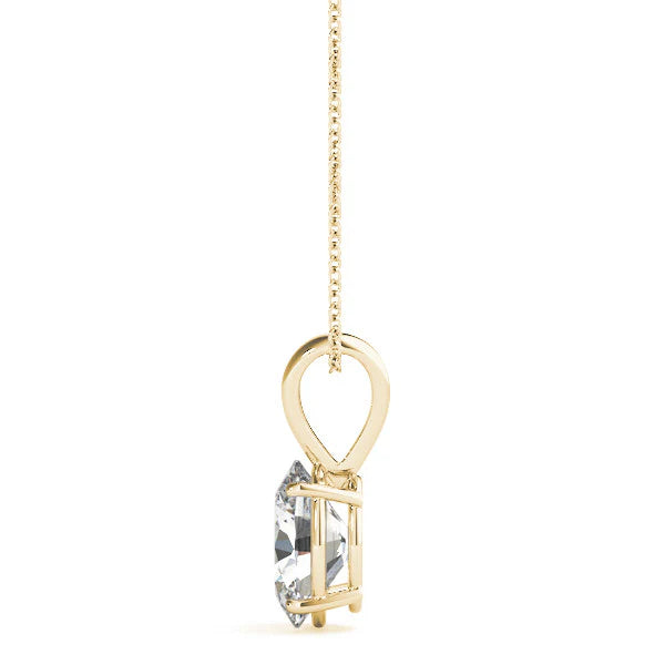 2 Carat Oval Shape Prong Set Solitaire Lab Diamond Pendant