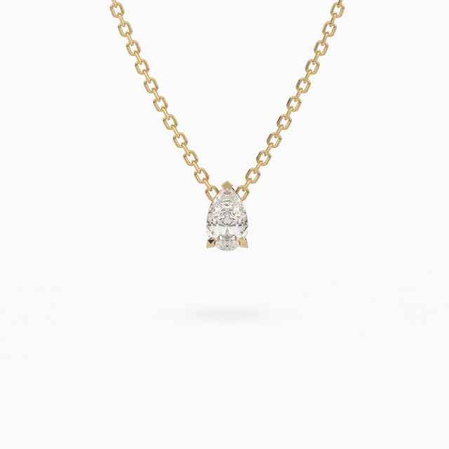 2 Ct Pear Shaped Prong Set Solitaire Lab Diamond Pendant