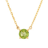 2 Ct Peridot Gemstone 4 Prong Setting Solitaire Pendant