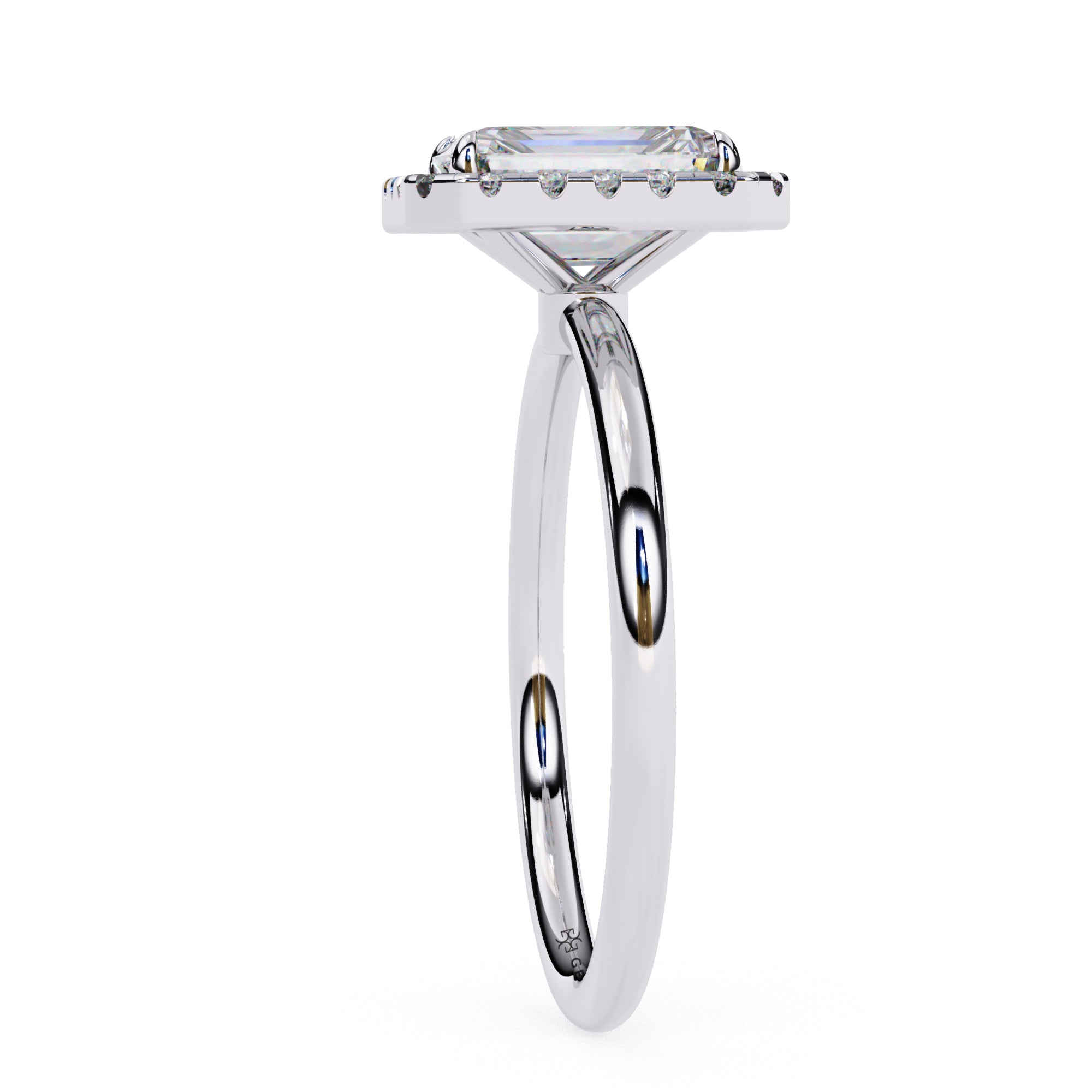 2.18 Ct Wt Radiant Cut Halo Lab Grown Diamond Ring Lab Diamond Engagement Rings