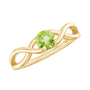 2 Carat Round Peridot Prong Set Gemstone Engagement Ring