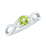 2 Carat Round Peridot Prong Set Gemstone Engagement Ring