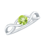 2 Carat Round Peridot Prong Set Gemstone Engagement Ring
