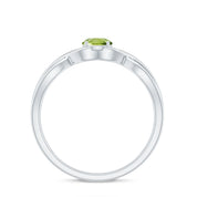 2 Carat Round Peridot Prong Set Gemstone Engagement Ring