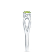 2 Carat Round Peridot Prong Set Gemstone Engagement Ring