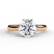 2 Carat Round Cut 6 Claw Prong Solitaire Lab Diamond Ring 18K Rose Gold