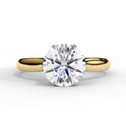 2 Carat Round Cut 6 Claw Prong Solitaire Lab Diamond Ring 18K Yellow Gold