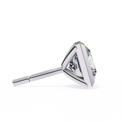 2 Carat Square Diamond Earrings Studs With Flat Back Setting