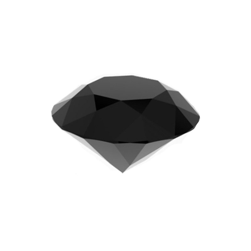 1 Carat Round Cut Natural Black Diamond