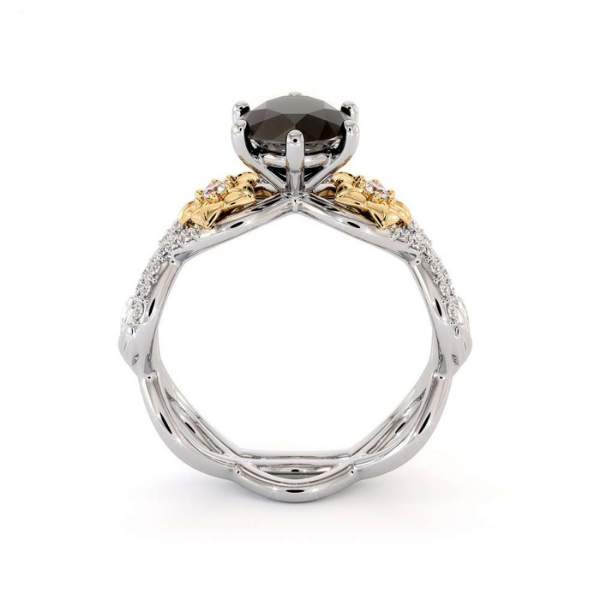 2 Carat Round Cut Diamond Bridal Sets White And Black Diamond Ring Black Diamond Engagement Ring