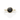 Front view of Yellow gold bezel-set round black gemstone ring with a split shank design in polished white gold.