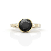 2 Ct Round Cut Black Diamond Solitaire Engagement Ring Black Diamond Engagement Ring