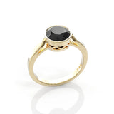 2 Ct Round Cut Black Diamond Solitaire Engagement Ring