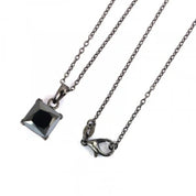 3 Ct Princess Cut Diamond Solitaire Prong Set Black Diamond Pendent