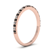 0.60 Carat Round Cut Diamond Bar Setting Black And White Diamond Half Eternity Ring