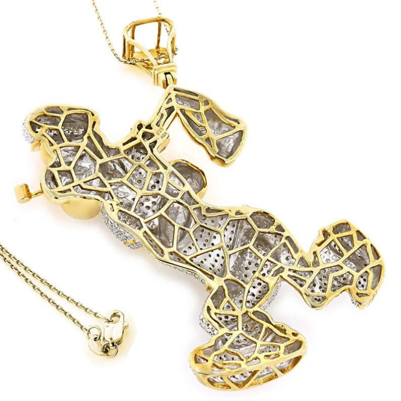5 Carat Round diamond Pave Set Popeye Lab Diamond Pendant
