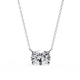 3 Ct Cushion Lab Diamond Solitaire Necklace Yellow Gold
