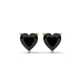 3.60 Carat Heart Shape Black Diamond Stud Earrings in White Gold