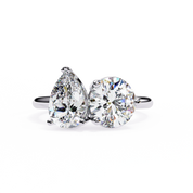 3.71 Ct Lab Grown Diamond Ring Toi Et Moi Double Stone Rings Lab Diamond