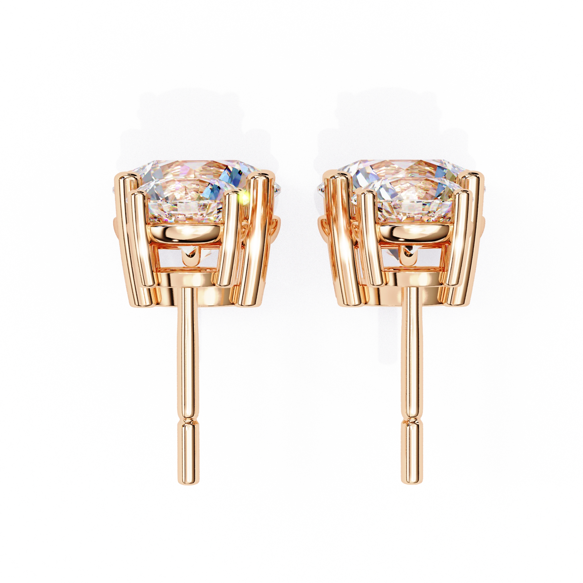 3.90 Ct Lab White Diamond Drop Earrings Rose Gold