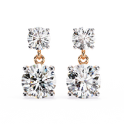 3.90 Ct Lab White Diamond Drop Earrings Rose Gold 10K Rose Gold Lab Diamond