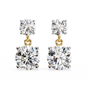 3.90 Ct Lab White Diamond Drop Earrings Rose Gold Lab Diamond