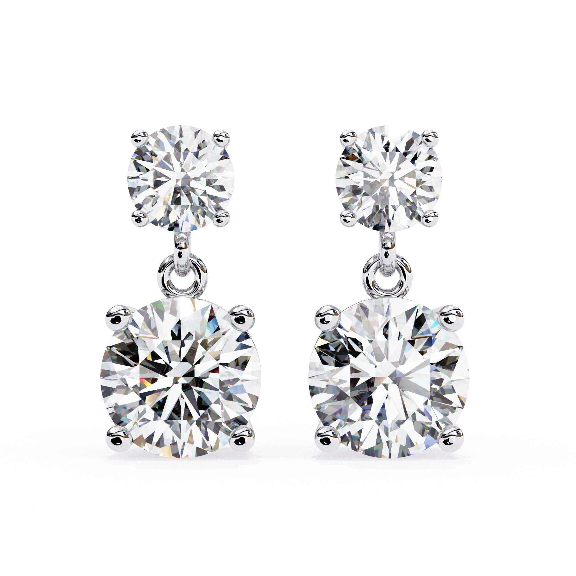 3.90 Ct Lab White Diamond Drop Earrings Rose Gold Lab Diamond