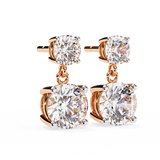 3.90 Ct Lab White Diamond Drop Earrings Rose Gold