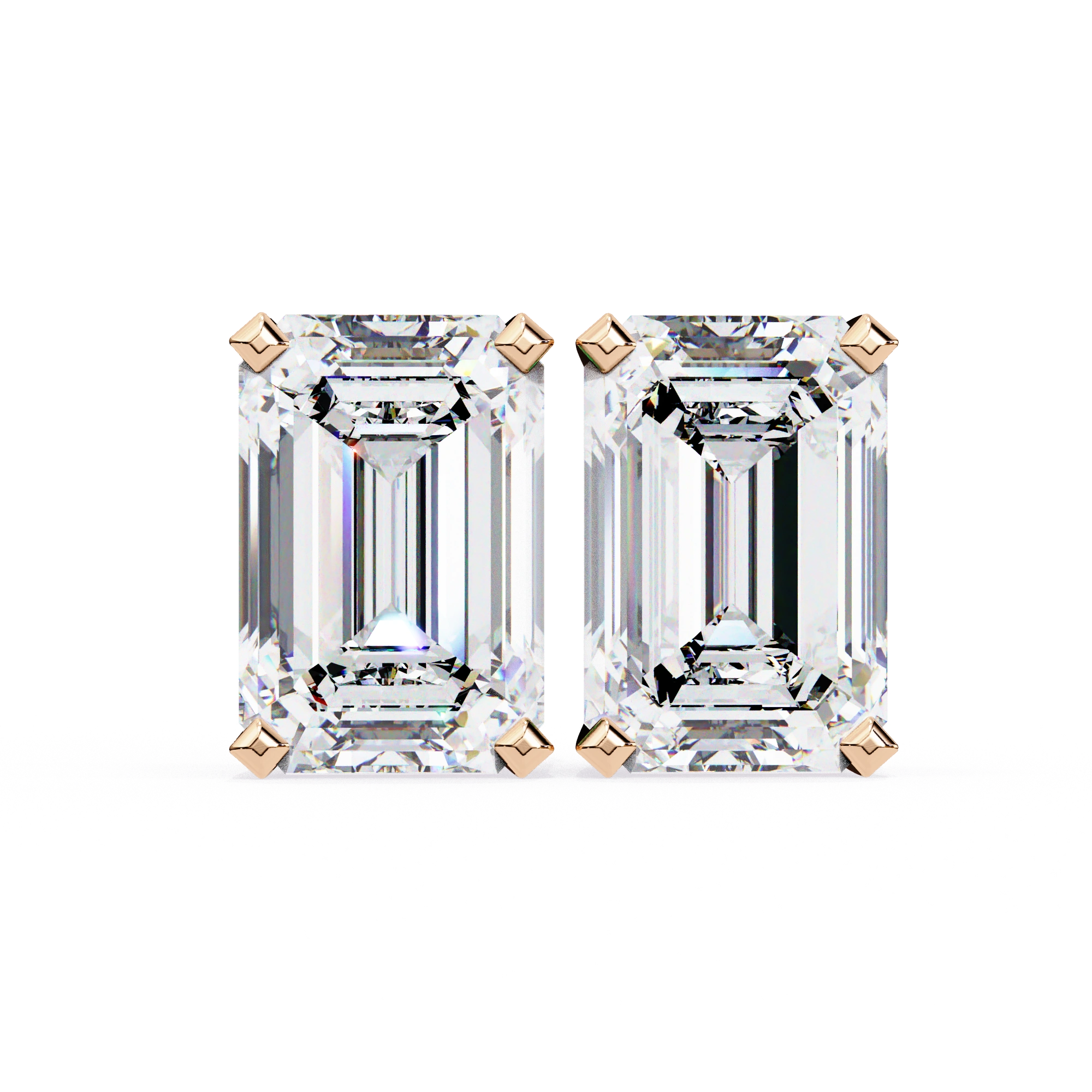 3 Carat Emerald Stud Earrings Lab Grown Diamond Lab Diamond