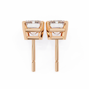 3 Carat Emerald Stud Earrings Lab Grown Diamond
