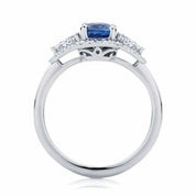 3 Ct Oval Sapphire Prong Set Halo Gemstone Engagement Ring